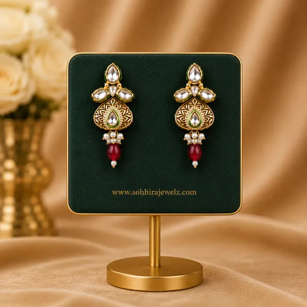 Red_Kundan_Polki_Pearl_Seed_Bead_Choker_Set_For_Women