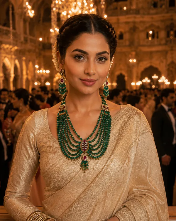 Multicolor_Gold-Plated_Kundan_Emerald_Rani_Haar_Necklace_Set_For_Women