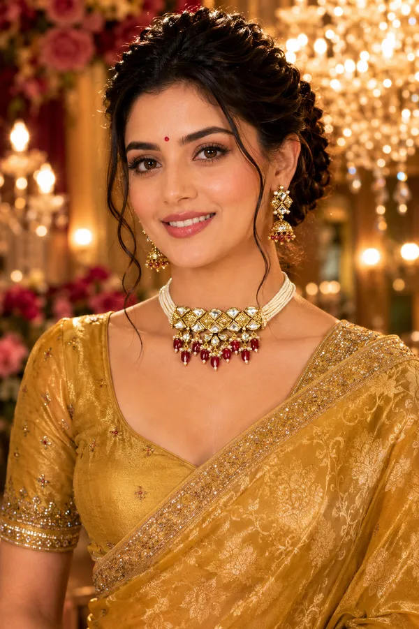 Scarlet_Red_Gold-Plated_Kundan_Pearl_Ruby_Choker_Set_For_Women