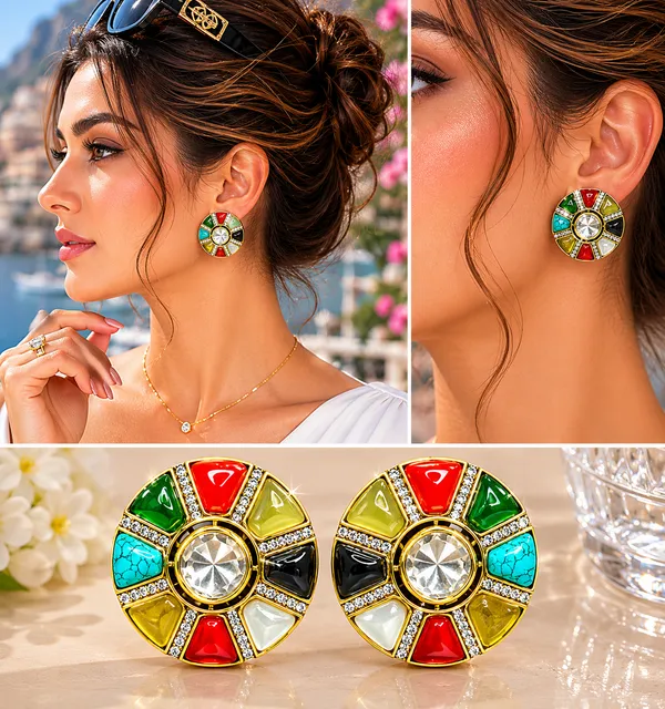 Multicolor_Gold-Plated_Kundan_Multistone_Disc_Stud_Earrings_For_Women