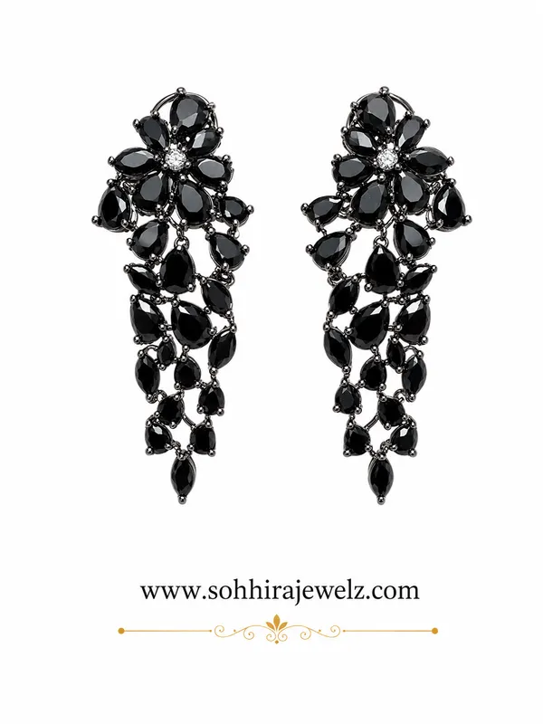 Black_Crystal_Onyx_Floral_Chandelier_Drop_Earrings_For_Women