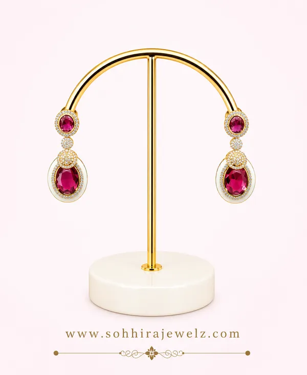 Red_Gold-Plated_Ruby_Oval_Enamel_Teardrop_Drop_Earrings_For_Women