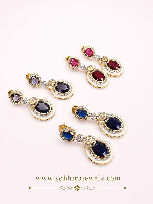 Red_Gold-Plated_Ruby_Oval_Enamel_Teardrop_Drop_Earrings_For_Women