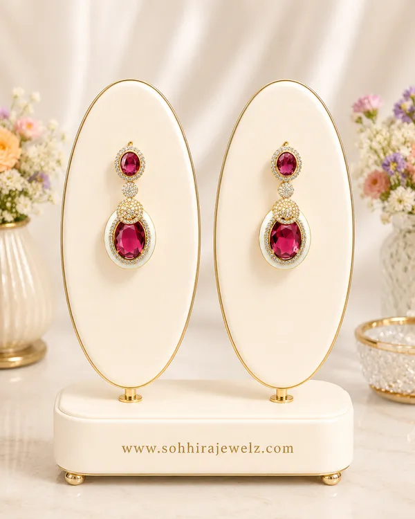Red_Gold-Plated_Ruby_Oval_Enamel_Teardrop_Drop_Earrings_For_Women