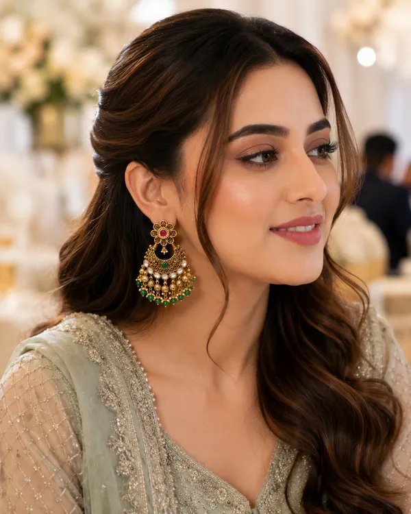 Green_Kundan_Antique_Gold_Chandbali_Earrings_For_Women