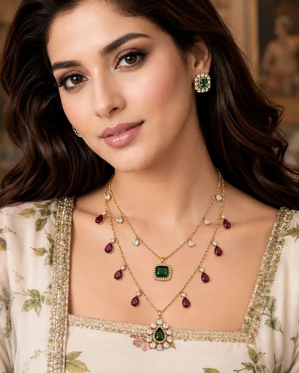 Green_Gold-Plated_Cz_Emerald_Ruby_Necklace_Set_For_Women