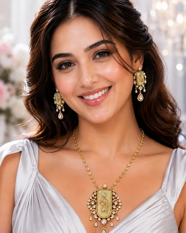 Green_Gold-Plated_Jade_Enamel_Meenakari_Pendant_Set_For_Women