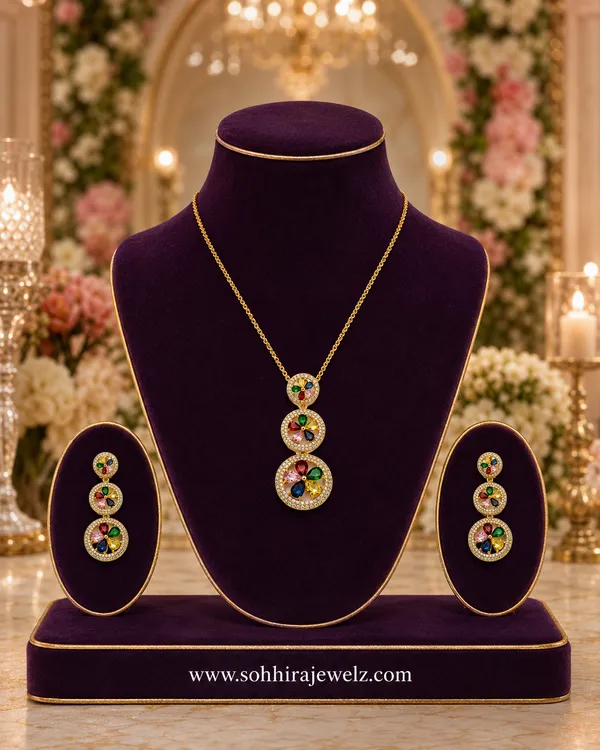 Multicolour_Cz_Navratna_Floral_Orbit_Pendant_Set_For_Women