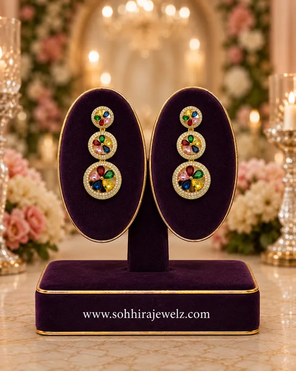 Multicolour_Cz_Navratna_Floral_Orbit_Pendant_Set_For_Women