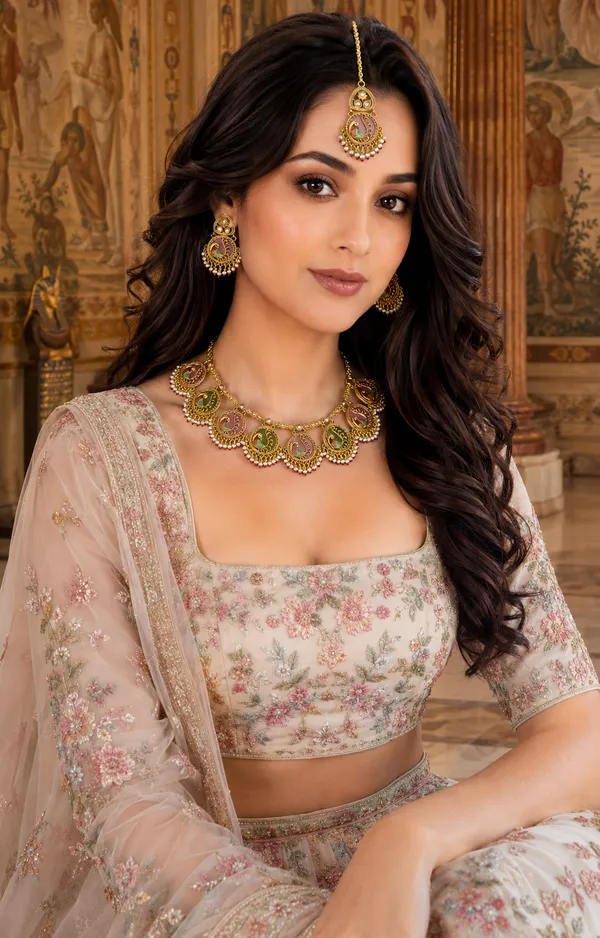 Multicolor_Brass_Meenakari_Peacock_Medallion_Necklace_Set_For_Women