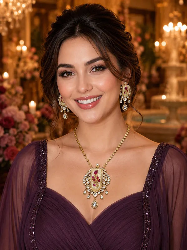 Rose_Gold_Gold-Plated_Ivory_Enamel_Ad_Floral_Pendant_Set_For_Women