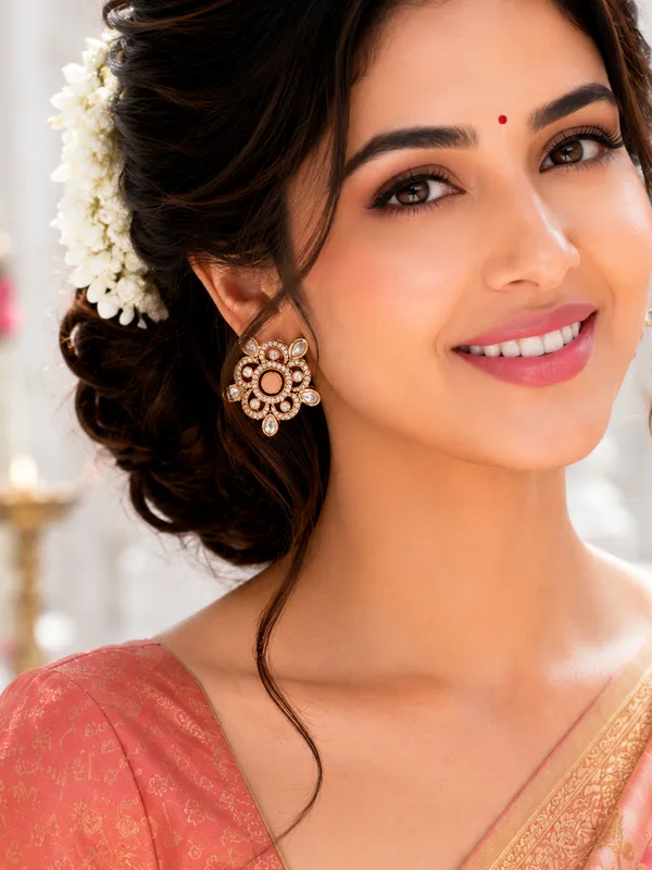 Gold_Polki_Brass_Floral_Kundan_Stud_Earrings_For_Women