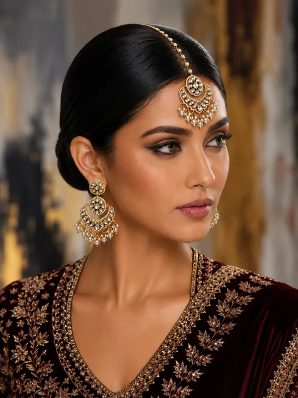 White_Pearl_Kundan_Chandbali_Maang_Tikka_Set_For_Women