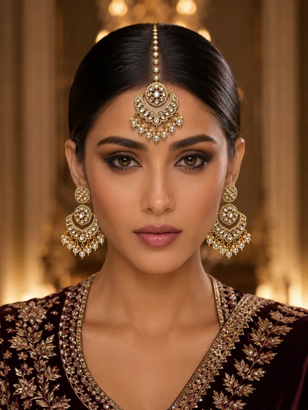 White_Pearl_Kundan_Chandbali_Maang_Tikka_Set_For_Women