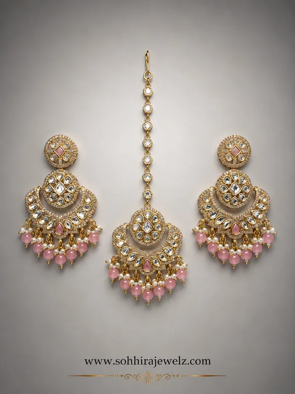 Pink_Brass_Kundan_Cz_Chandbali_Maang_Tikka_Set_For_Women