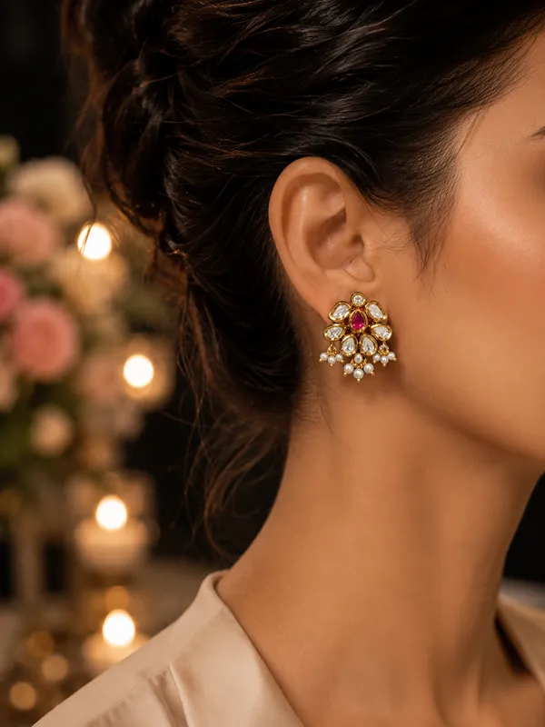 Red_Brass_Kundan_Polki_Ruby_Teardrop_Stud_Earrings_For_Women