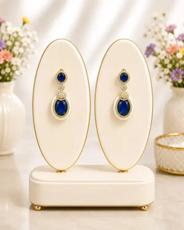 Blue_Gold-Plated_Sapphire_Oval_Enamel_Drop_Earrings_For_Women