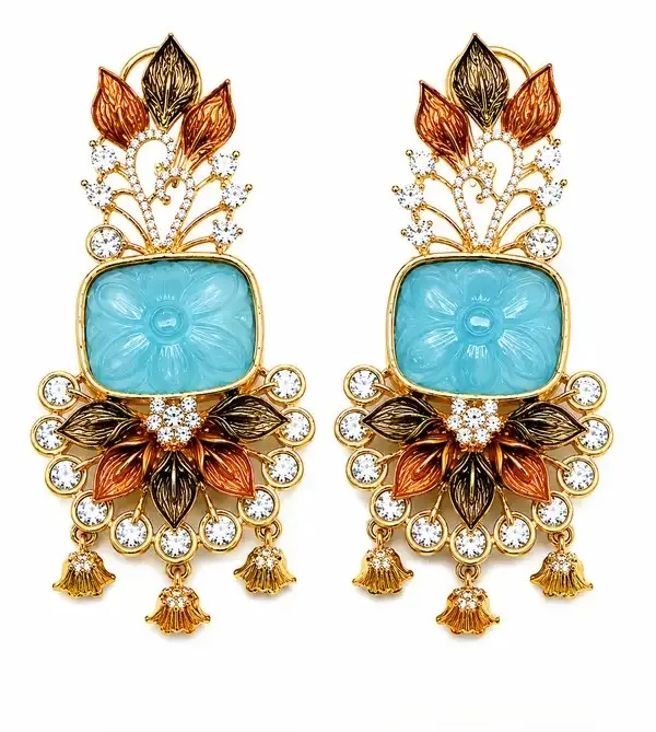 Blue_Gold-Plated_Enamel_Cushion_Stone_Chandelier_Earrings_For_Women