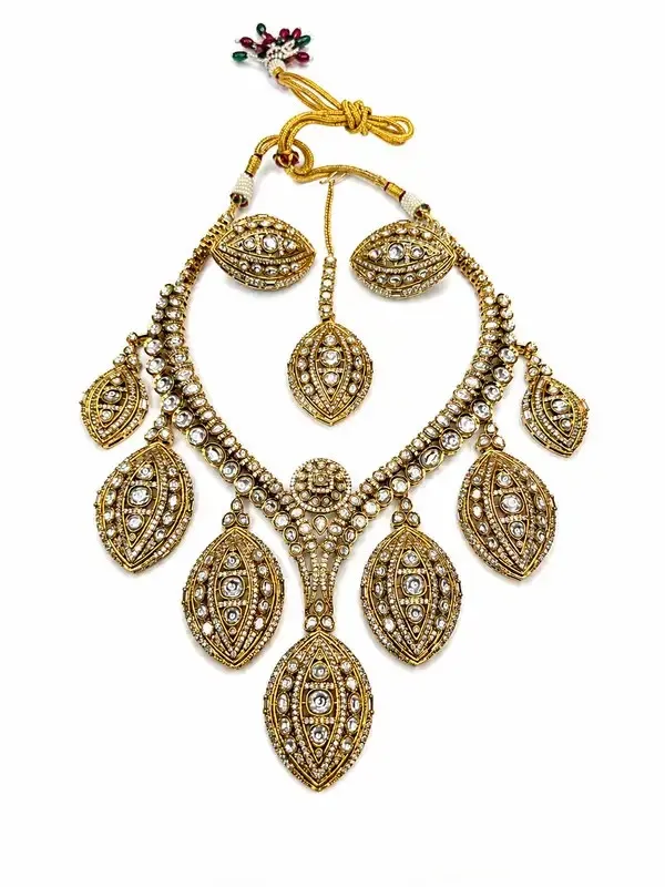 Golden_Polki_Cz_Marquise_Leaf_Pearl_Necklace_Set_For_Women