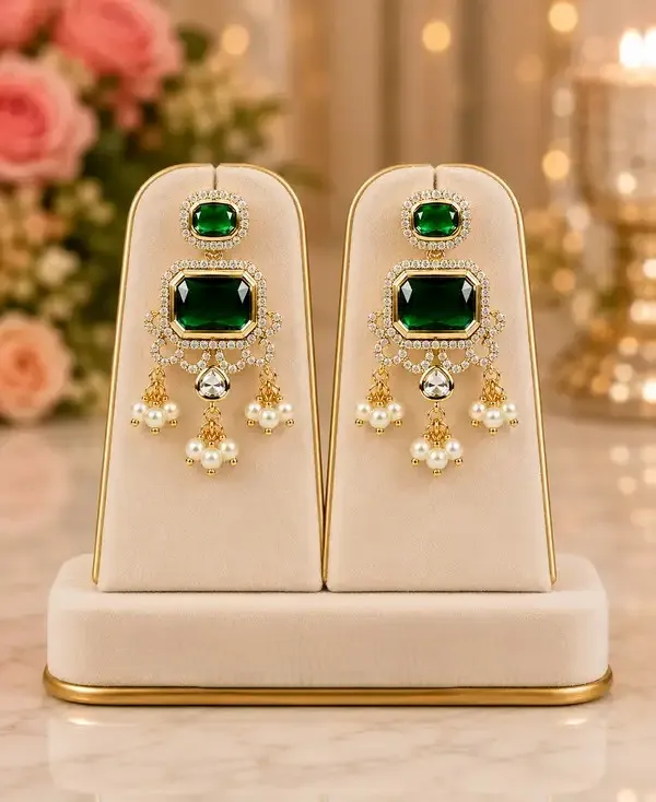 Green_Gold-Plated_Polki_Emerald_Octagonal_Pearl_Drop_Pendant_Set_For_Women