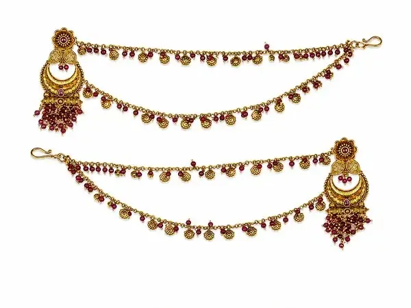 Red_Gold-Plated_Ruby_Chandbali_Hair_Chain_Earrings_For_Women