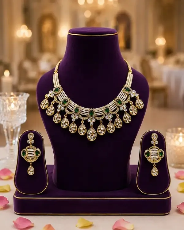Green_Gold-Plated_Polki_Pearl_Emerald_Cabochon_Necklace_Set_For_Women