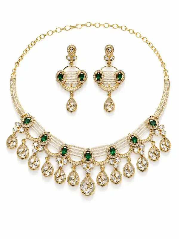 Green_Gold-Plated_Polki_Pearl_Emerald_Cabochon_Necklace_Set_For_Women