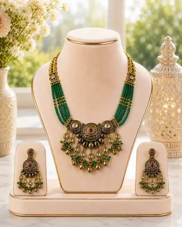 Green_Gold-Plated_Polki_Emerald_Heirloom_Necklace_Set_For_Women