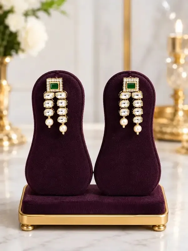 Green_Gold-Plated_Kundan_Polki_Pearl_Layered_Necklace_Set_For_Women