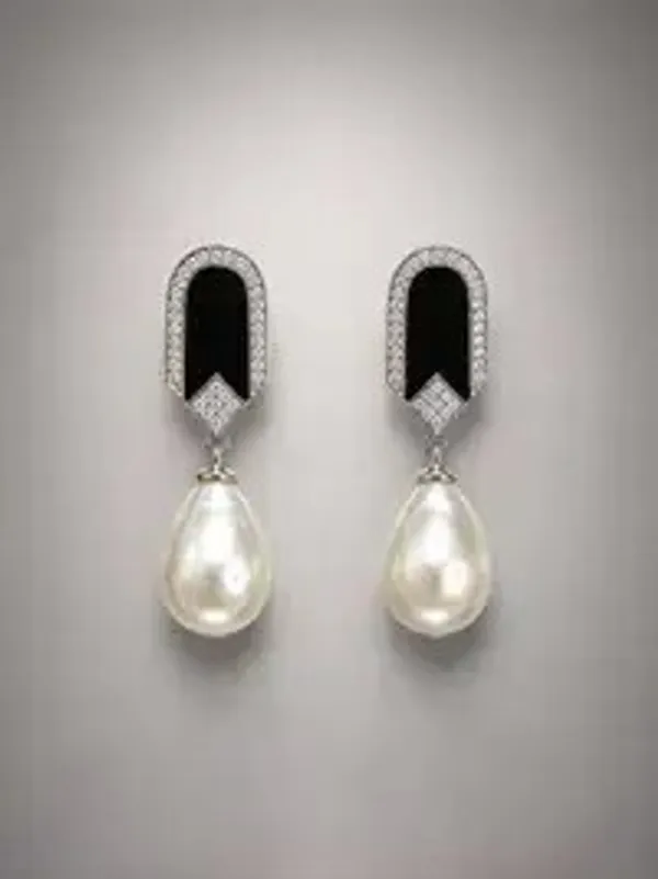 Black_Onyx_Pearl_Diamond_Drop_Earrings_For_Women