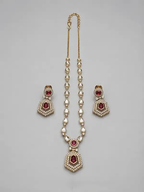 Crimson_Red_Gold-Plated_Polki_Ruby_Hexagon_Pendant_Set_For_Women