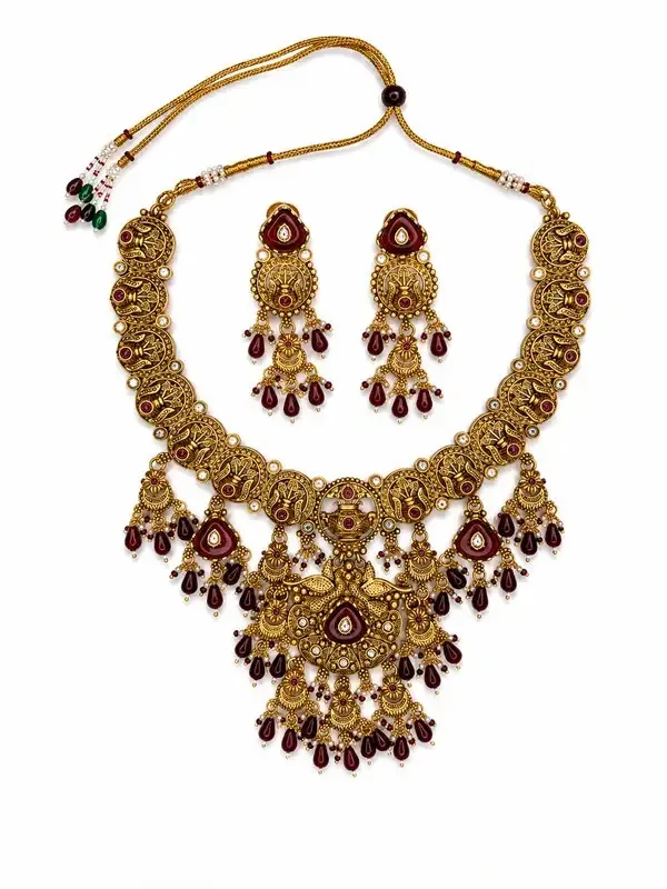 Red_Antique_Gold_Temple_Coin_Ruby_Necklace_Set_For_Women