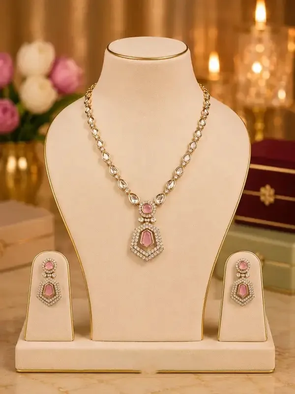 Gold_Polki_Blush_Pink_Hexagon_Pendant_Set_For_Women