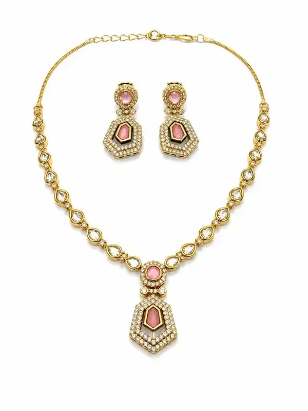 Gold_Polki_Blush_Pink_Hexagon_Pendant_Set_For_Women