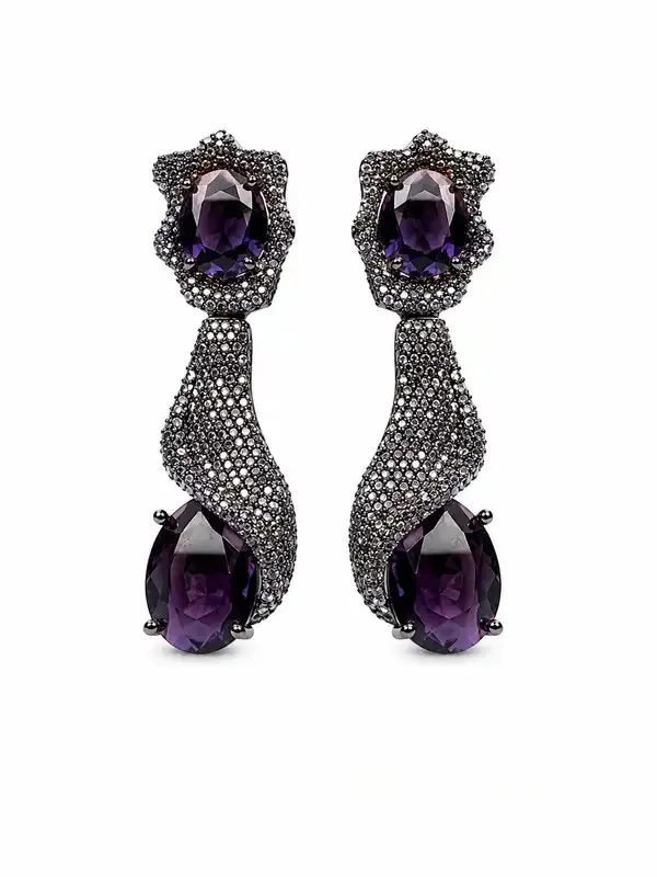 Purple_Gold-Plated_Amethyst_Pavé_Drop_Earrings_For_Women