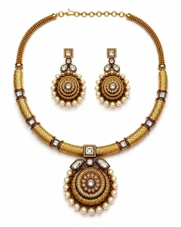Antique_Gold_Polki_Pearl_Hasli_Necklace_Set_For_Women