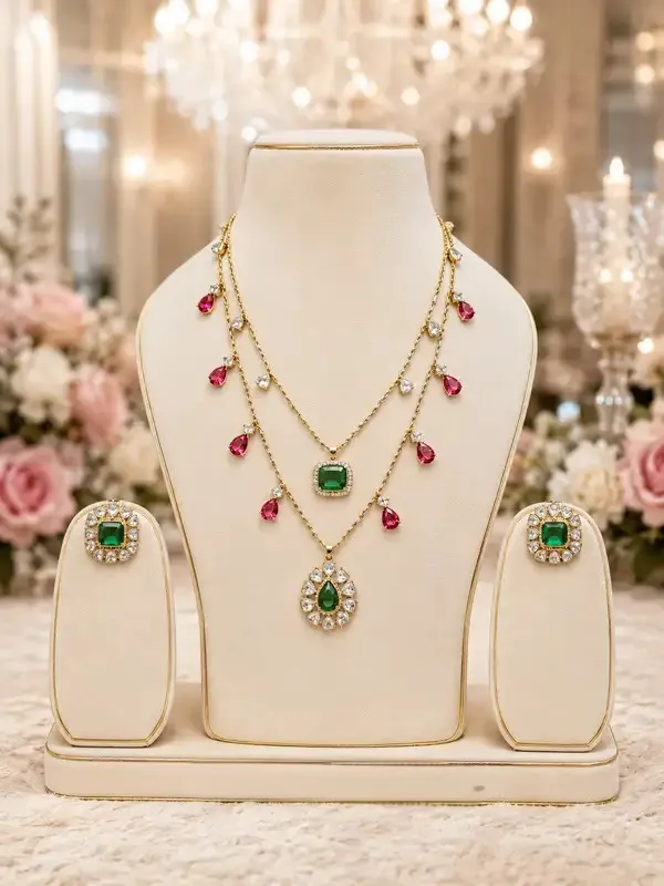 Green_Gold-Plated_Cz_Emerald_Ruby_Necklace_Set_For_Women