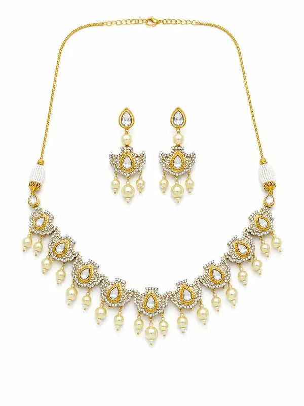 Ivory_Polki_Pearl_Drop_Scalloped_Gold_Necklace_Set_For_Women