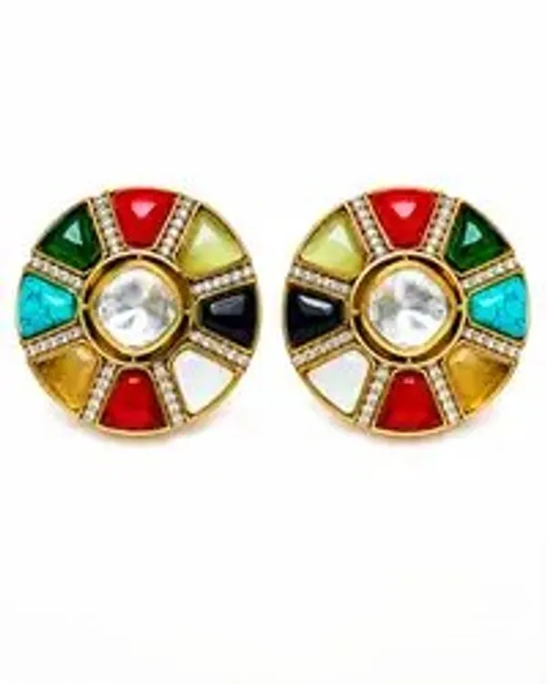 Multicolor_Gold-Plated_Kundan_Multistone_Disc_Stud_Earrings_For_Women