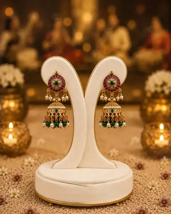 Green_Kundan_Peacock_Motif_Pearl_Choker_Set_For_Women