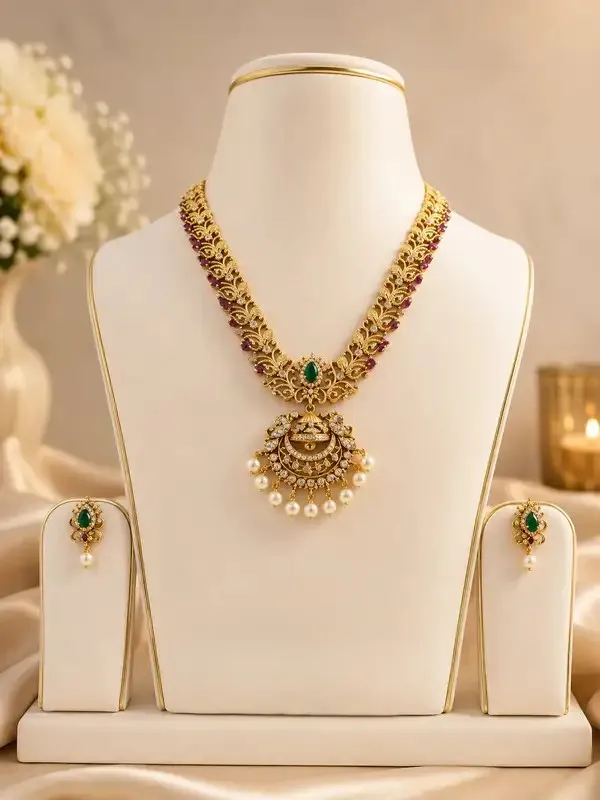 Green_Polki_Antique_Gold-Plated_Ruby_Emerald_Necklace_Set_For_Women