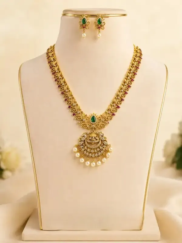 Green_Polki_Antique_Gold-Plated_Ruby_Emerald_Necklace_Set_For_Women