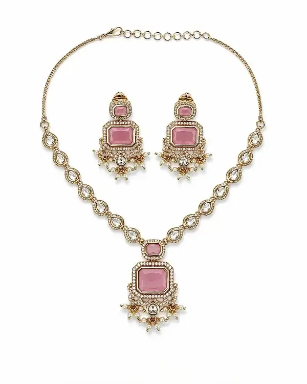 Rose_Pink_Gold-Plated_Kundan_Cz_Pendant_Set_For_Women