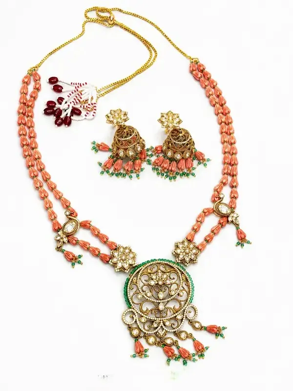 Coral_Red_Kundan_Meenakari_Rani_Haar_Necklace_Set_For_Women