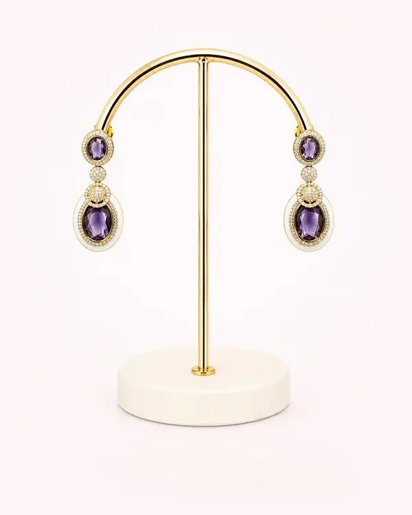 Purple_Gold-Plated_Amethyst_Oval_Drop_Earrings_For_Women