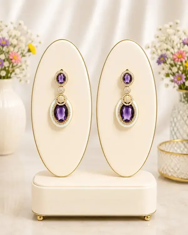Purple_Gold-Plated_Amethyst_Oval_Drop_Earrings_For_Women