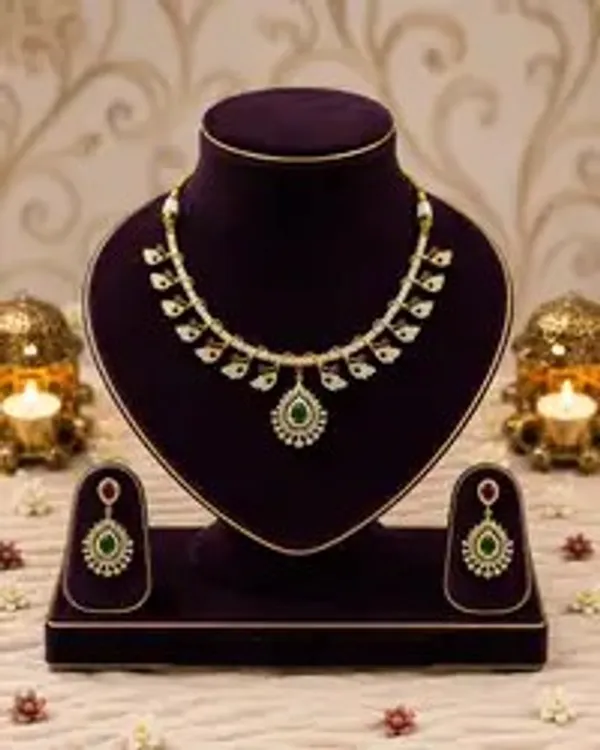 Green_Gold-Plated_Emerald_Ruby_Leaf_Necklace_Set_For_Women