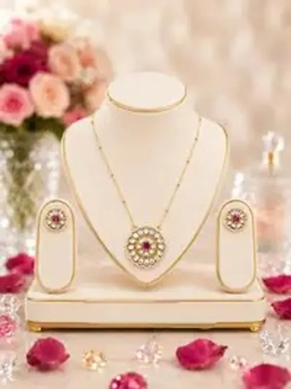 Red_Gold_Plated_Cz_Polki_Ruby_Pendant_Set_For_Women