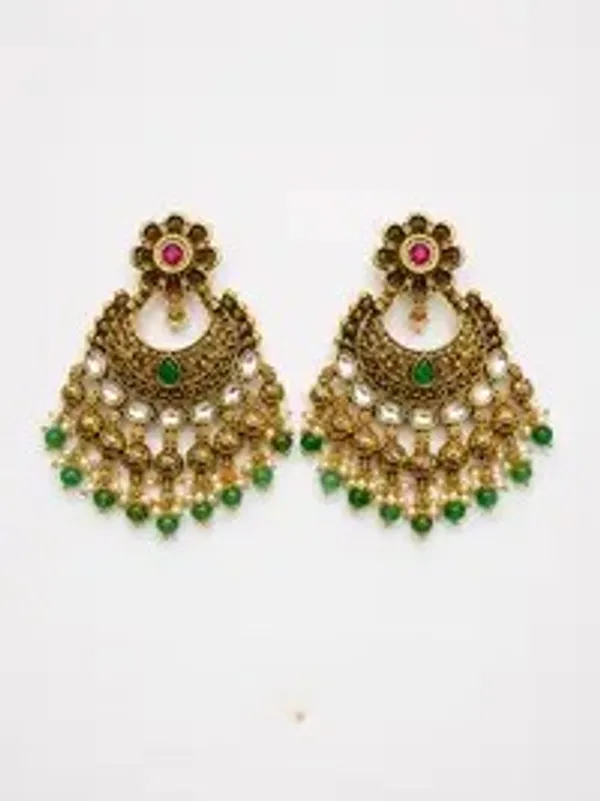 Green_Kundan_Polki_Antique_Gold_Chandbali_Earrings_For_Women