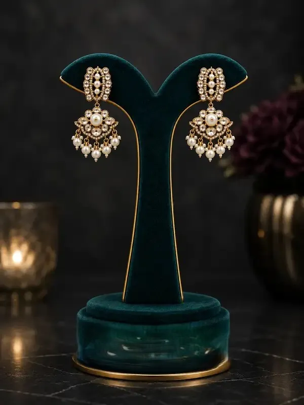 Pearl_White_Polki_Diamond_Pendant_&_Earring_Set_For_Women